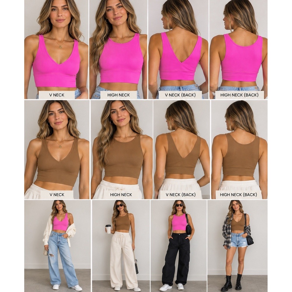 Lululemon Power Pivot Bra Tank Set Bundle 2 Ribbed Reversible Workout Yoga 10